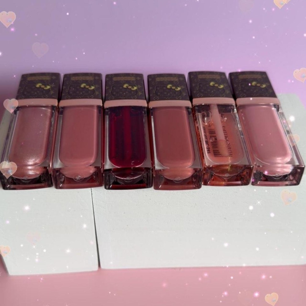 6 PC. DARK NUDE COLORS LIPGLOSS OIL HELLO KITTY BUNDLE BRAND NEW